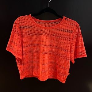 RARE! Lululemon orange crop top, size 8, so cute and sporty! No flaws